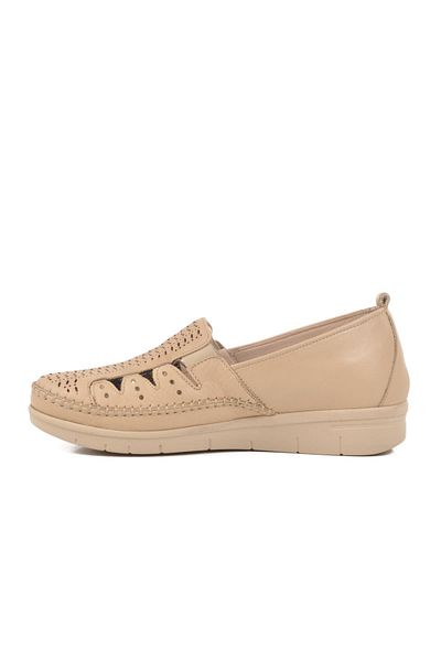 WALKWAY 42660 Z Beige Genuine Leather Women's Casual Shoes
