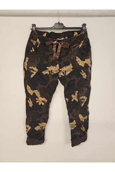 della moor Women's Brown Italian Camouflage Pattern Pants