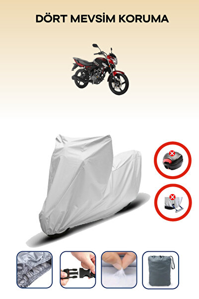 Breen غطاء دراجة نارية باللون الرمادي "Kuba TK 03" وحقيبة خلفية وقفل غير متطا...