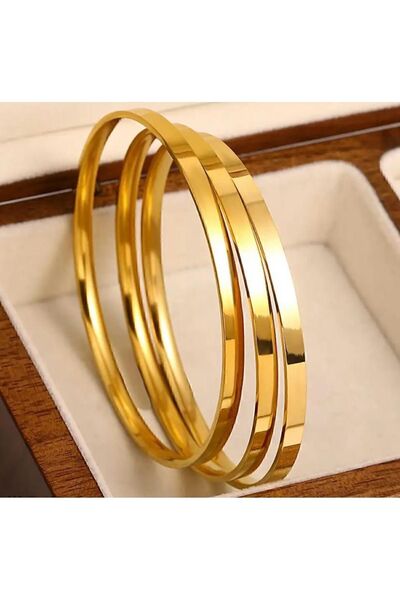 İNN JEWELLERY Çelik Kalın Ajda Bilezik 65 Mm Kararmaz 3 Adet (2 YIL ITHALATÇI GARANTİLİ) Ölçü Belirtiniz