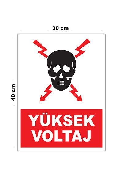 Lucena Metal High Voltage 30cm X 40cm A3 Size Warning Sign Directional Sign