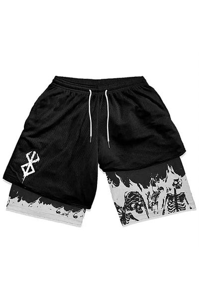 1blood Black Anime Berserk Streetwear Shorts