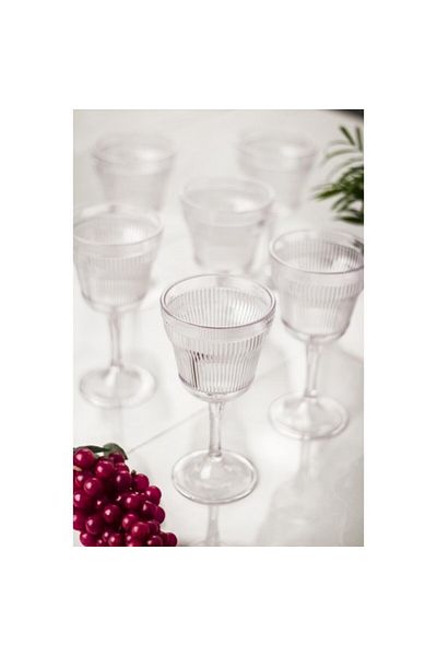 Depa Acrylic Transparent 6-Piece Glass & Water Soft Drink Coffee Side Cup 300 ml (Not Glass)