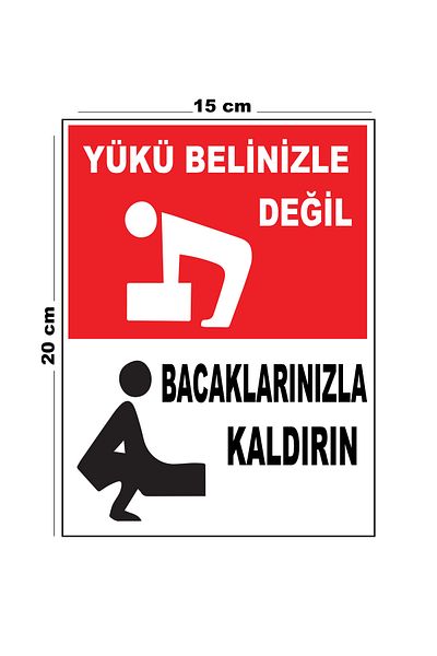 Lucena Metal Load Not Your Waist Raise with Your Legs 15cm X 20cm Warning Sign Diversion Sign