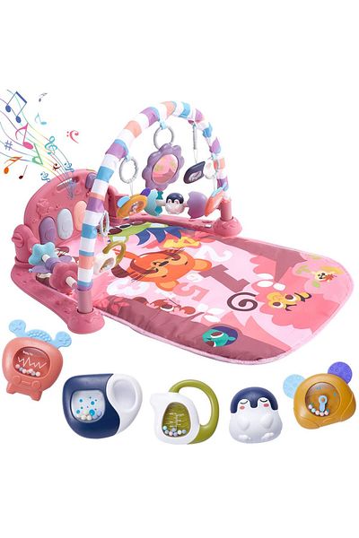 indiggo Activity Center, KinderVibe, Removable Piano, Sounds, Lights, Toys, Removable Mirror, Pink