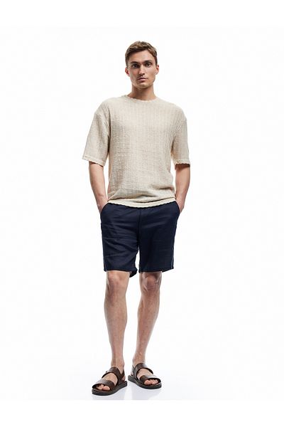 Koton Buttoned Bermuda Chino Linen Summer Shorts