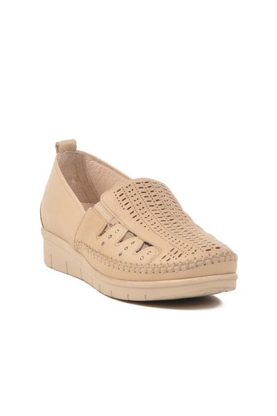 WALKWAY 42660 Z Beige Genuine Leather Women's Casual Shoes