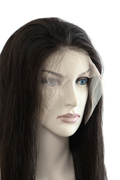 papatya peruk Siyah Renk Uzun Gerçek Saç Tül Peruk