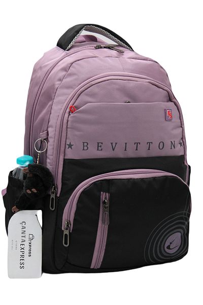 ÇantaExpress 34400 Plum-Black Water Resistant Fabric School Bag Unisex Daily School Backpack
