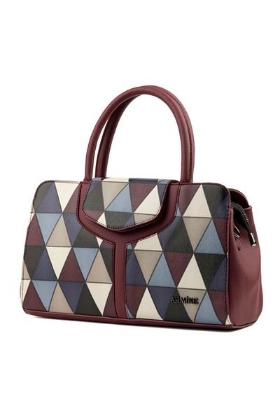 Armine Geantă de umăr pentru femei 411 Claret Red Plaid