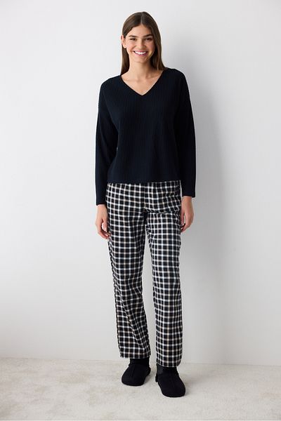Penti Alia Dark Black Sweatshirt-Pyjama-Oberteil