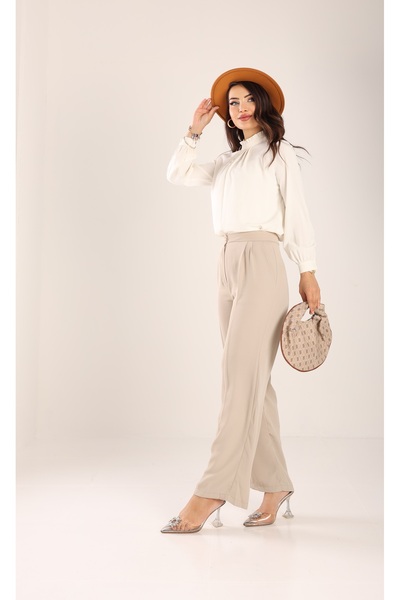 SahraAfra Yüksek Bel Palazzo Pantolon