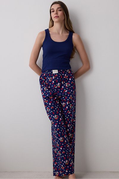Penti Kirschenhose Marineblaues Pyjama-Set