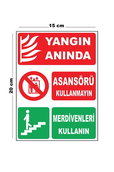 Lucena Metal Fire Do Not Use Instant Elevator Use Stairs 15cm X 20cm Warning Sign Indication