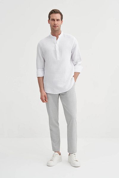 Cazador Long Sleeve White Men's Shirt 2025