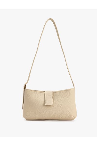 Koton Faux Leather Zippered Crossbody Bag with Detailed Strap