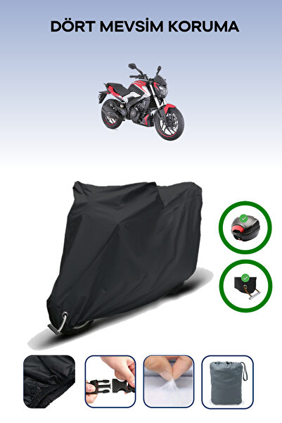 Breen Siyah (Bajaj Dominar 250 D) Motosiklet Brandası, Arka Çanta ve Kilit Uyumlu