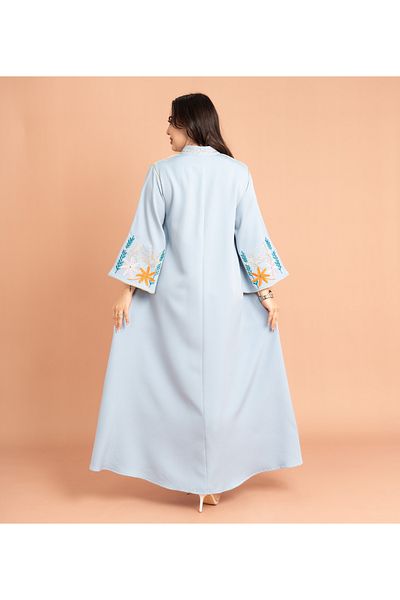 IKKXA Solid Embroidery Elegant Jalabiya
