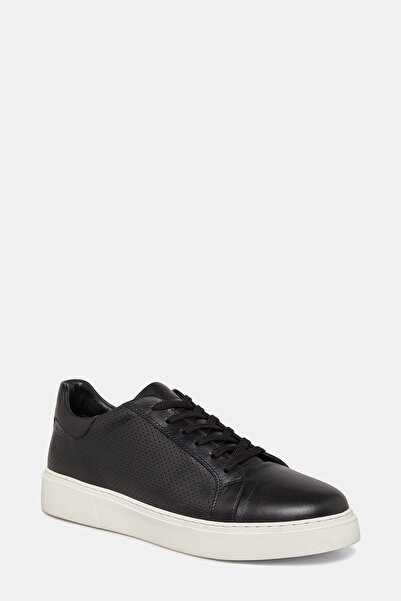W Collection Black Leather Sports Shoes