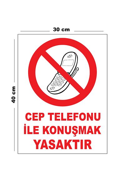 Lucena Metal Prohibited Talking on Mobile Phone 30cm X 40cm A3 Size Warning Sign Directional