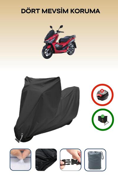 Breen Siyah, SYM Jet X 125, Motosiklet Brandası, Kilit Uyumlu, Arka Çanta Uyumsuz