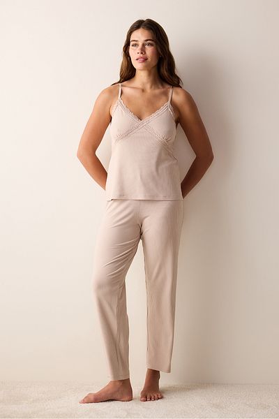 Penti Pantaloni de culoare latte și pijamale pentru costum de top
