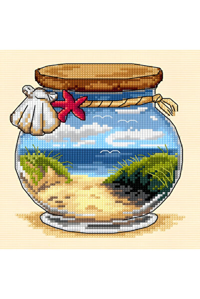 EleganTShoP Комплект за бродерия с орхидеи (конци, игла, плат) 7916