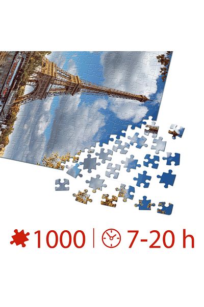 D-Toys 1000 Pieces Adult Puzzle Famous Places - Eiffel Tower, Paris