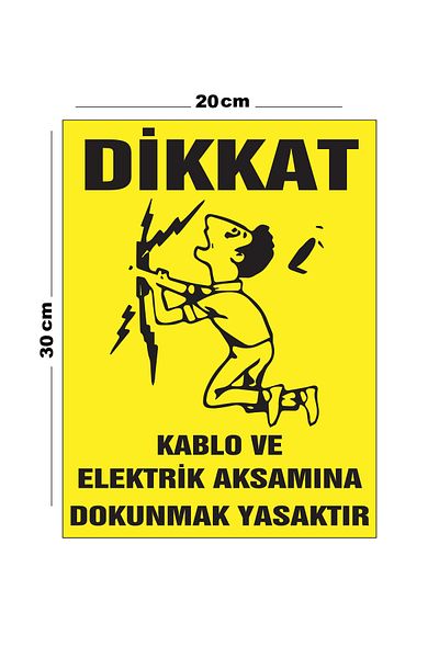 Lucena Metal Caution Do Not Touch Cable and Electrical Fitting 20cm X 30cm A4 Size Warning Sign Diversion