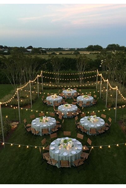 sekizgen led 20 Metre Kablolu 39 Duylu Led Ampullü Sıralı Bahçe Ve Organizasy...