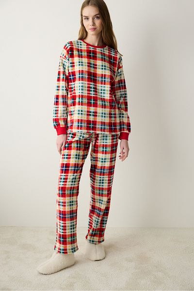 Penti Cold Outside Multicolor Trousers Pajamas Set