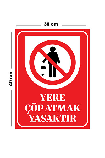 Lucena يُحظر رمي القمامة على الأرض المعدنية 30 سم × 40 سم علامة تحذير كبيرة ا...