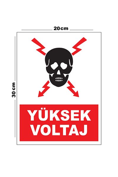 Lucena Metal High Voltage 20cm X 30cm A4 Size Warning Sign Directional Sign