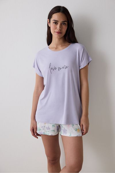 Penti Love More Lila Pyjama-T-Shirt