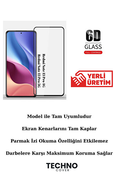 foxpower Redmi Note 13 Pro 4G / 13 Pro 5G Uyumlu 6D Tam Kaplayan Kırılmaz Cam