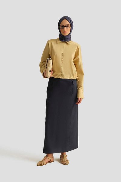 Armine Cargo Cotton Skirt 25Y1833 Navy Blue