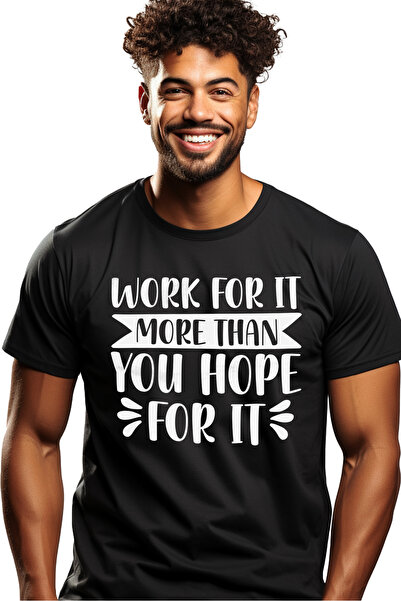 StoryGift Romania Tricou bărbătesc cu mesaj motivațional „muncește pentru ast...