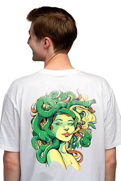 StoryGift Romania Tricou bărbătesc cu Medusa, șerpi, poveste ascunsă, abuz, m...