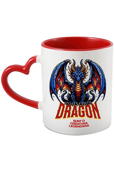 StoryGift Romania Mug with Blue Dragon Style Animated Games Text I am a Legendary Creature, Wax, With,STG