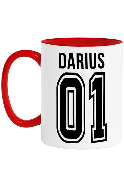 StoryGift Romania Mug With Text Darius, and Number 01, Best, Appreciation, Personalized, 330m, With,STG