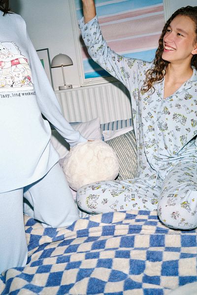 Penti Set de pijamale cu pantaloni cămașă albastru deschis Lazy Weekend