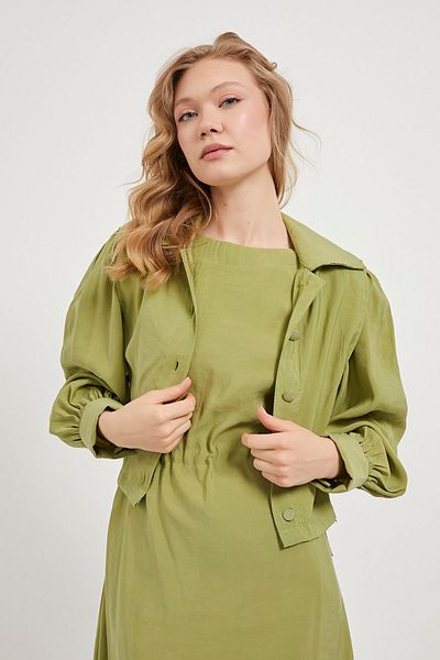 Arma Life Γυναικείο πουκάμισο Basic Flared Skirt Πράσινο Μακρύ Φόρεμα