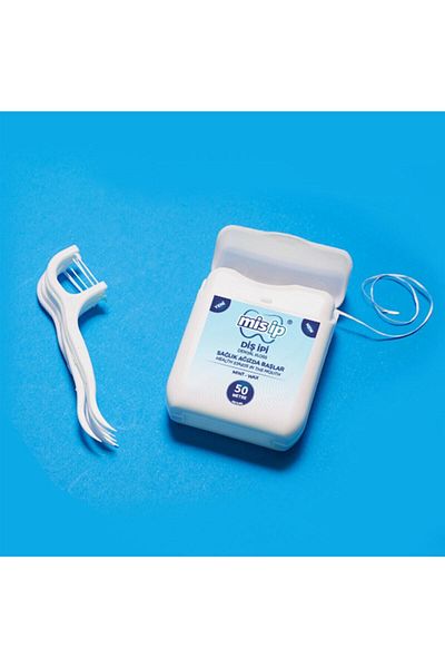 Mis İp Misip Dental Floss 50 Mt 2 Pack Toothpick Dental Floss 50 Pack