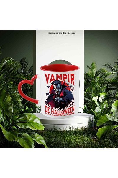 StoryGift Romania Mug with Scary Man with Cape and Long Fangs Text Dracula De Hallowen Beau, With ,STG