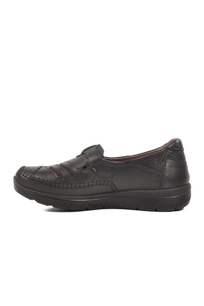 WALKWAY 2504 Z Black Genuine Leather Women's Casual Shoes