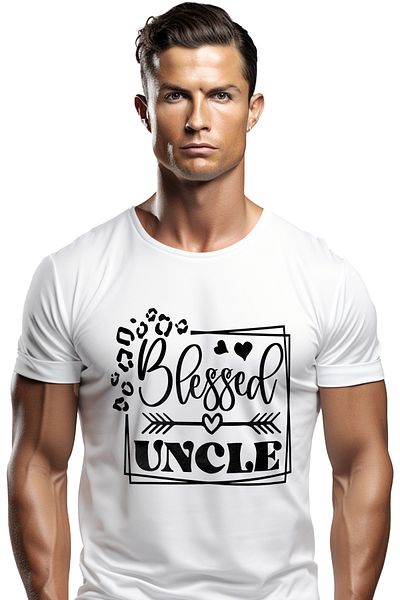 StoryGift Romania Tricou bărbătesc pentru un unchi binecuvântat - Ajutor de rude și nepoți cu imprimeu pe față, 100% poliester