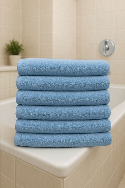 S&R 6 Τεμάχια 70x140 cm Μπάνιο Τουρκικό Μπάνιο Πετσέτα Σπα Μπλε
