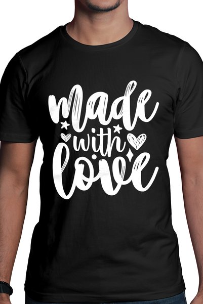 StoryGift Romania Tricou bărbătesc cu inimioare și stele cu mesajul „made Wit...