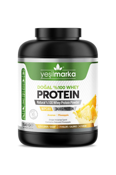 yeşilmarka Pineapple 1540g Natural Whey Protein Powder - From Domestic Manufacturer to Consumer