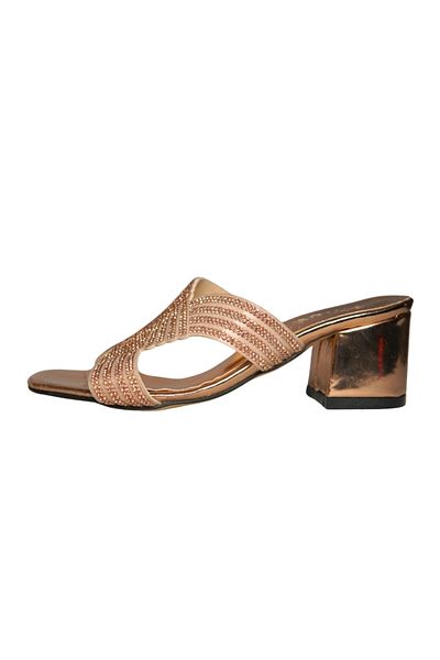 hadigiy Copper Patent Leather Stone Women's Slippers